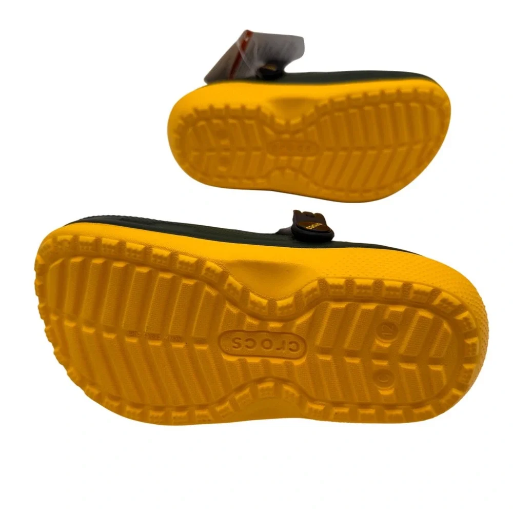 Crocs Unisex Child Classic Clogs Buddy the Elf Fuzz Lined Green Yellow Size C12‎